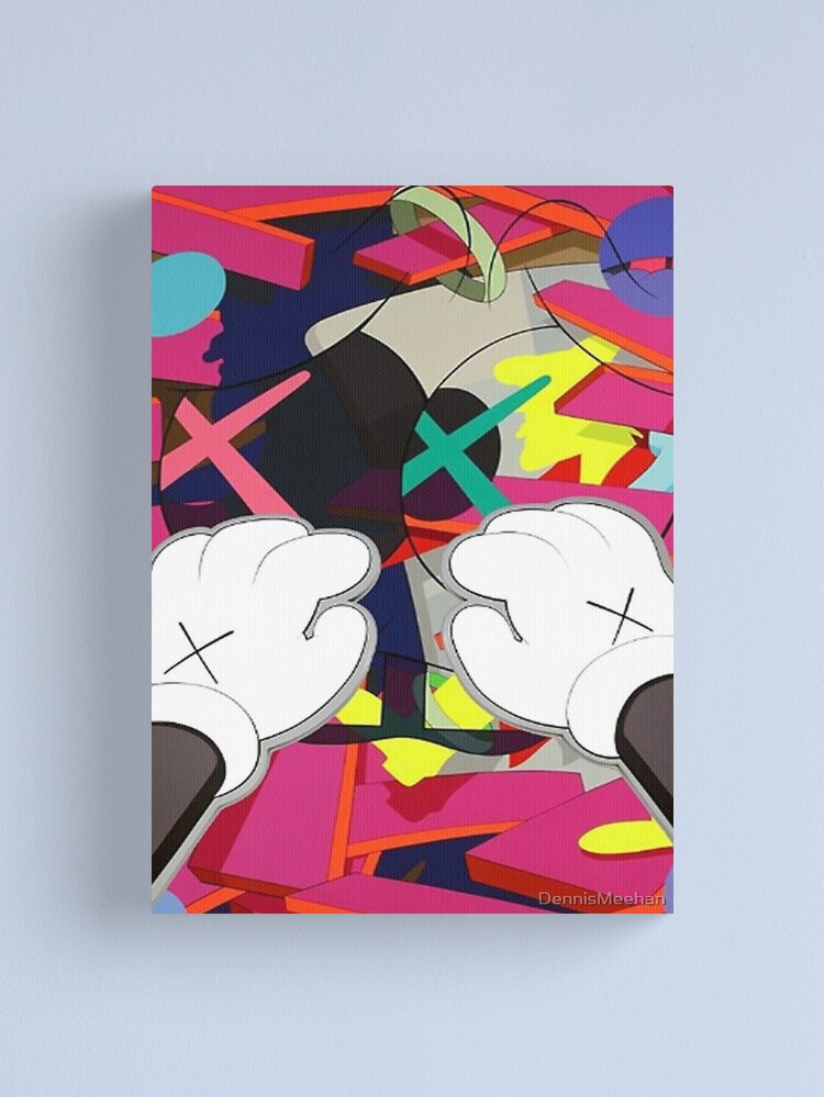Pop Art Anime Bear Kaws Canvas Print: Modern, Vibrant Wall Decor
