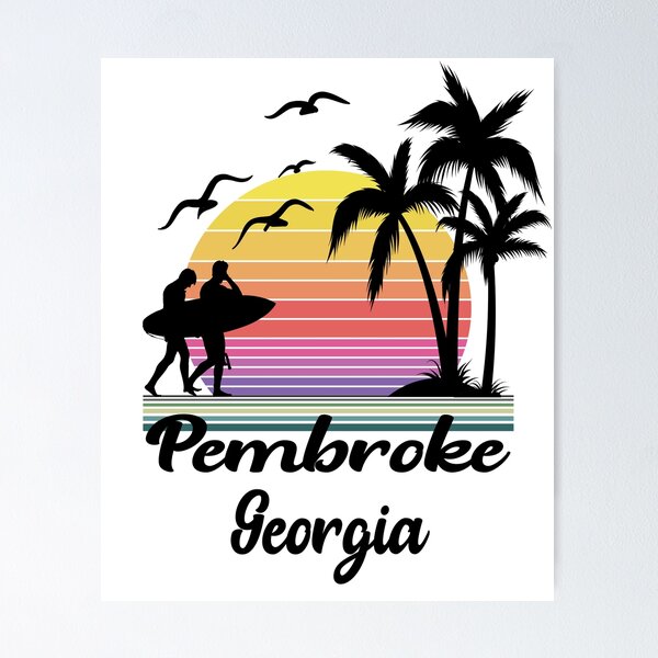 Item preview, Pembroke Georgia Seaside Retro Sunset designed and sold by mountainadora.