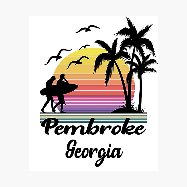 Item preview, Pembroke Georgia Seaside Retro Sunset designed and sold by mountainadora.