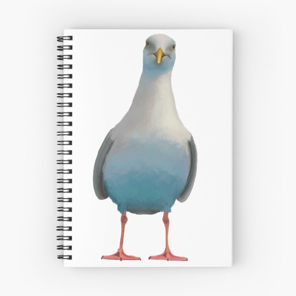 Item preview, Quirky curious seagull. Chip hungry seagull. Ocean bird illustration. Seabird artwork. designed and sold by PlumpPlumStudio.