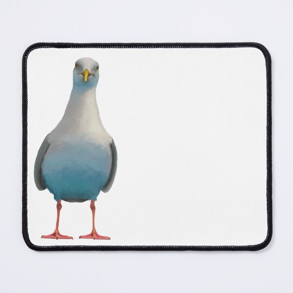 Item preview, Quirky curious seagull. Chip hungry seagull. Ocean bird illustration. Seabird artwork. designed and sold by PlumpPlumStudio.