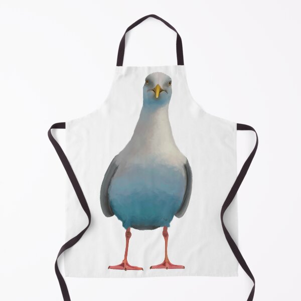 Item preview, Quirky curious seagull. Chip hungry seagull. Ocean bird illustration. Seabird artwork. designed and sold by PlumpPlumStudio.