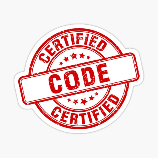 certified code Sticker