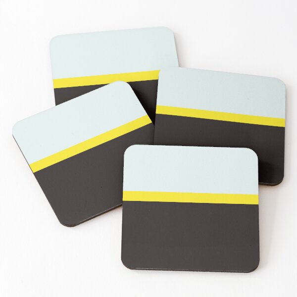 Item preview, black yellow and blue minimalist abstract design designed and sold by pauloneill-art.