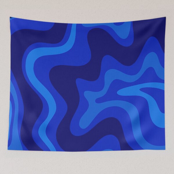 Item preview, Retro Liquid Swirl Abstract Pattern in Super Blue designed and sold by kierkegaard.
