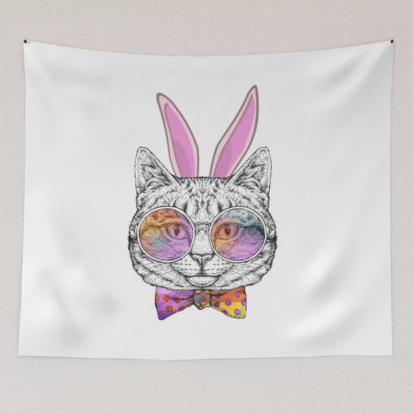 Item preview, Easter Cat sungalsses Funny - Bunny Ears Eggs  designed and sold by BestdesignerFM.