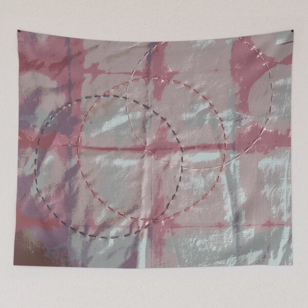 Item preview, Pink and blue shibori fabric designed and sold by ClaraFae.