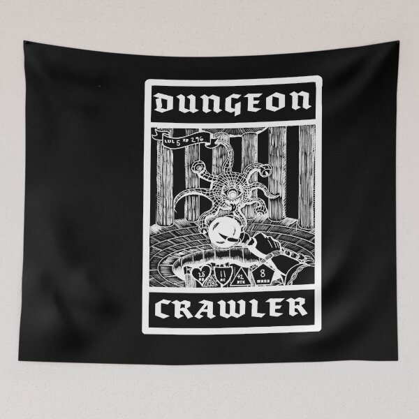 Aperçu de l'œuvre Dungeon Crawler Wizard (ligne blanche) créée et vendue par AndrewjBurg.
