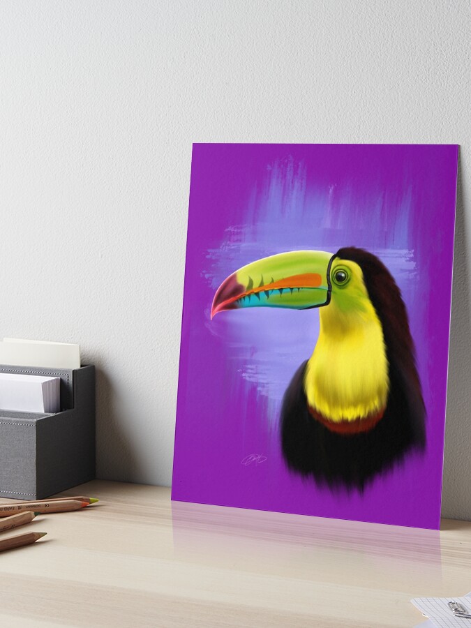 Thumbnail 1 of 2, Art Board Print, Toucan portrait designed and sold by eva-hussain.