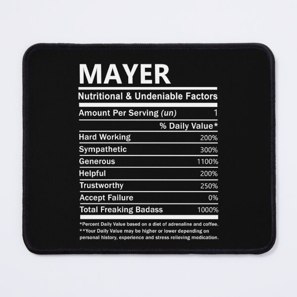 Item preview, Mayer Name T Shirt - Mayer Nutritional And Undeniable Factors Gift Item Tee designed and sold by gabridunc4.