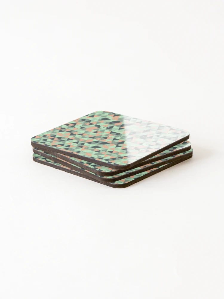 Thumbnail 4 of 5, Coasters (Set of 4), Triangles 19 designed and sold by genpythonart.