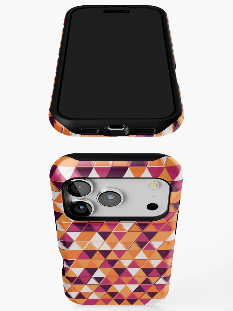 Thumbnail 3 of 4, iPhone Case, Triangles 20 designed and sold by genpythonart.