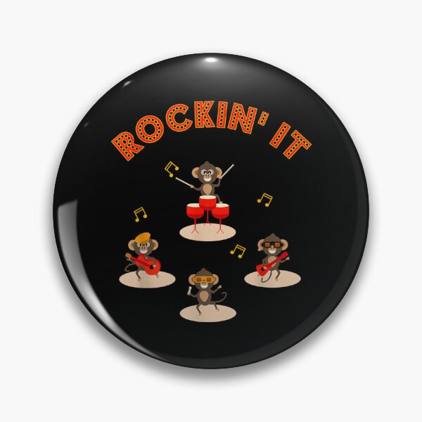 Item preview, Funny Monkeys In The Cheerful Chimps Rock Band designed and sold by MatheuCunha.