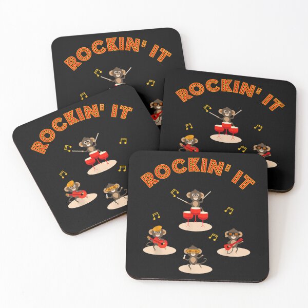 Item preview, Funny Monkeys In The Cheerful Chimps Rock Band designed and sold by MatheuCunha.