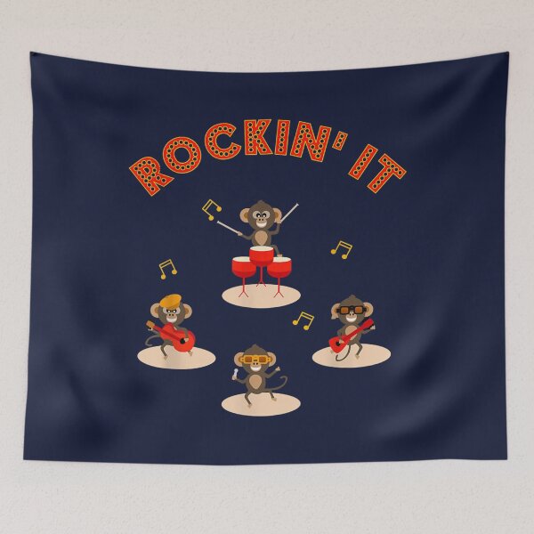 Item preview, Funny Monkeys In The Cheerful Chimps Rock Band designed and sold by MatheuCunha.