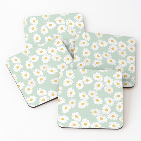 Item preview,  Daisies, wildflowers  pastel painting. Modern  Aesthetic floral art pattern, mint green. Iphone or Samsung case designed and sold by AimiAesthetic.