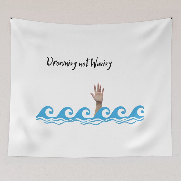 Item preview, Drowning Not Waving | Beach | Waves | Swimming designed and sold by CosmicStory.