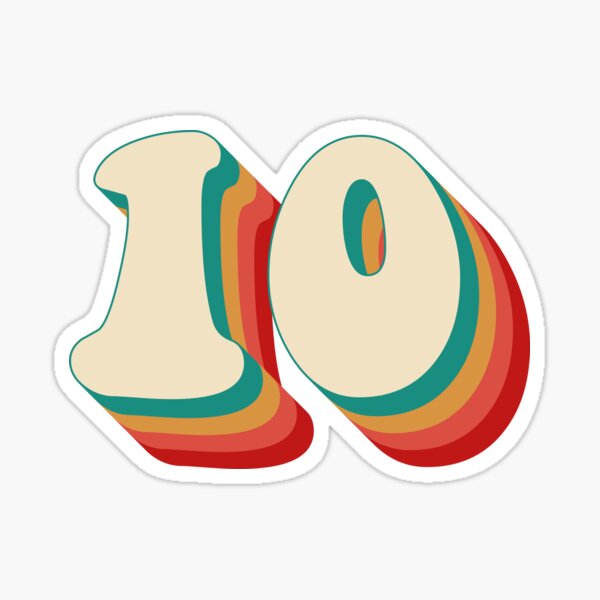 Number 10 Stickers