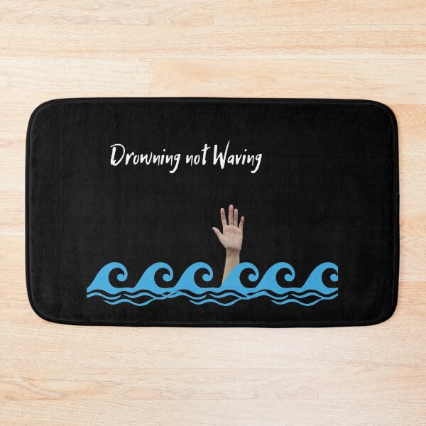 Item preview, Drowning Not Waving (in black) | Beach | Waves | Swimming designed and sold by CosmicStory.
