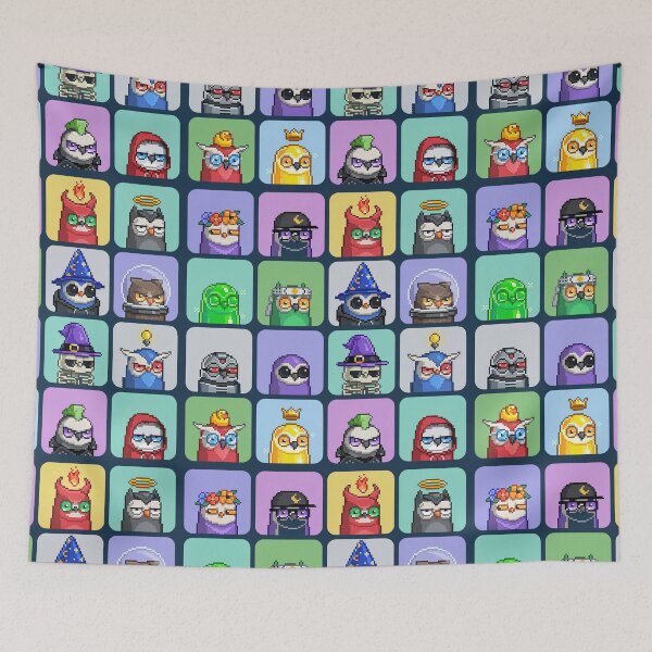 Item preview, Moonbirds NFT pixel owls cut out full pattern designed and sold by Avicularious.
