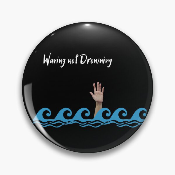 Item preview, Waving Not Drowning (in black) | Beach | Waves | Swimming designed and sold by CosmicStory.