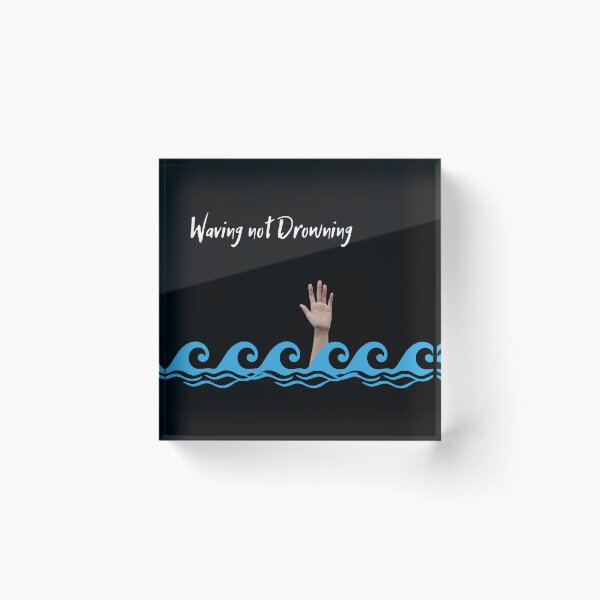 Item preview, Waving Not Drowning (in black) | Beach | Waves | Swimming designed and sold by CosmicStory.