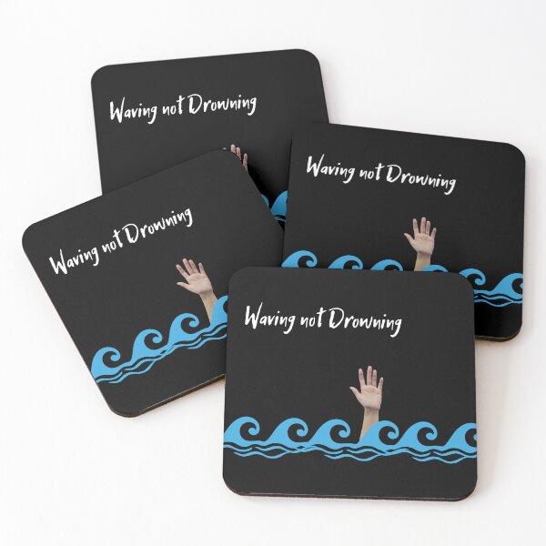 Item preview, Waving Not Drowning (in black) | Beach | Waves | Swimming designed and sold by CosmicStory.