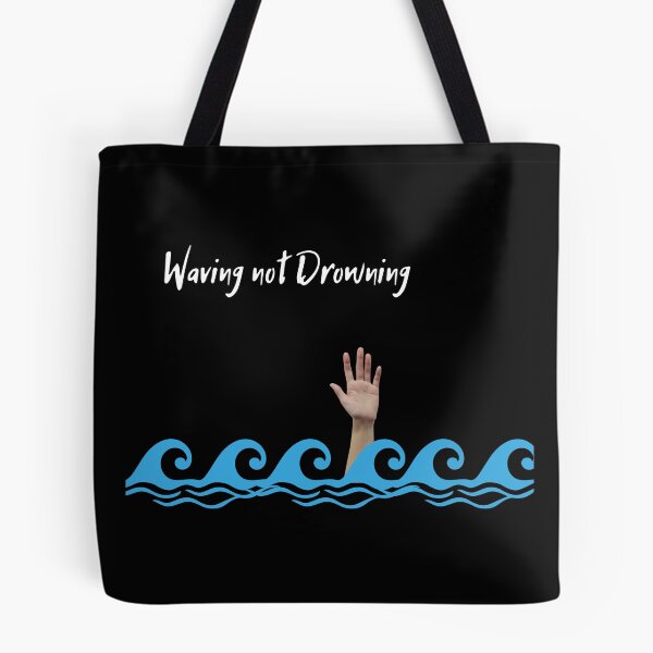 Item preview, Waving Not Drowning (in black) | Beach | Waves | Swimming designed and sold by CosmicStory.