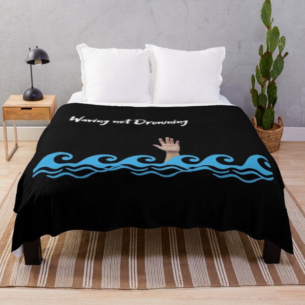 Item preview, Waving Not Drowning (in black) | Beach | Waves | Swimming designed and sold by CosmicStory.