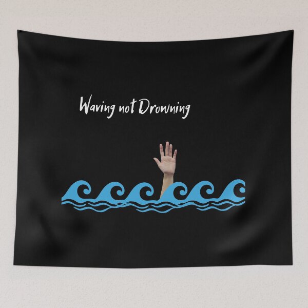 Item preview, Waving Not Drowning (in black) | Beach | Waves | Swimming designed and sold by CosmicStory.