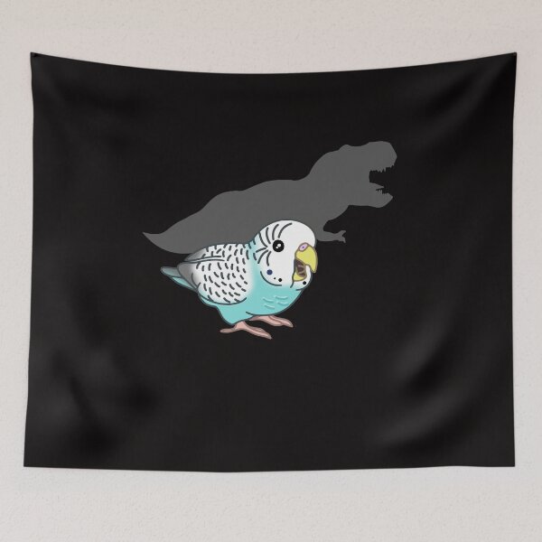 Item preview, Cute T-rex blue budgerigar doodle Parakeet dinosaur shadow designed and sold by FandomizedRose.
