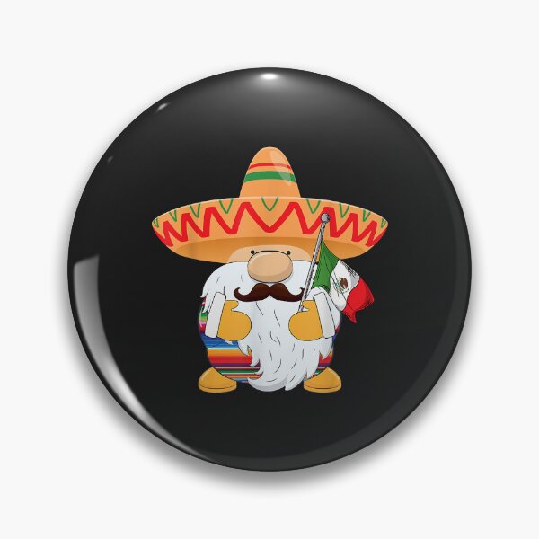 Item preview, Cinco De Mayo Mexican Gnome Wearing Sombrero Mexican Flag designed and sold by virnmjan.