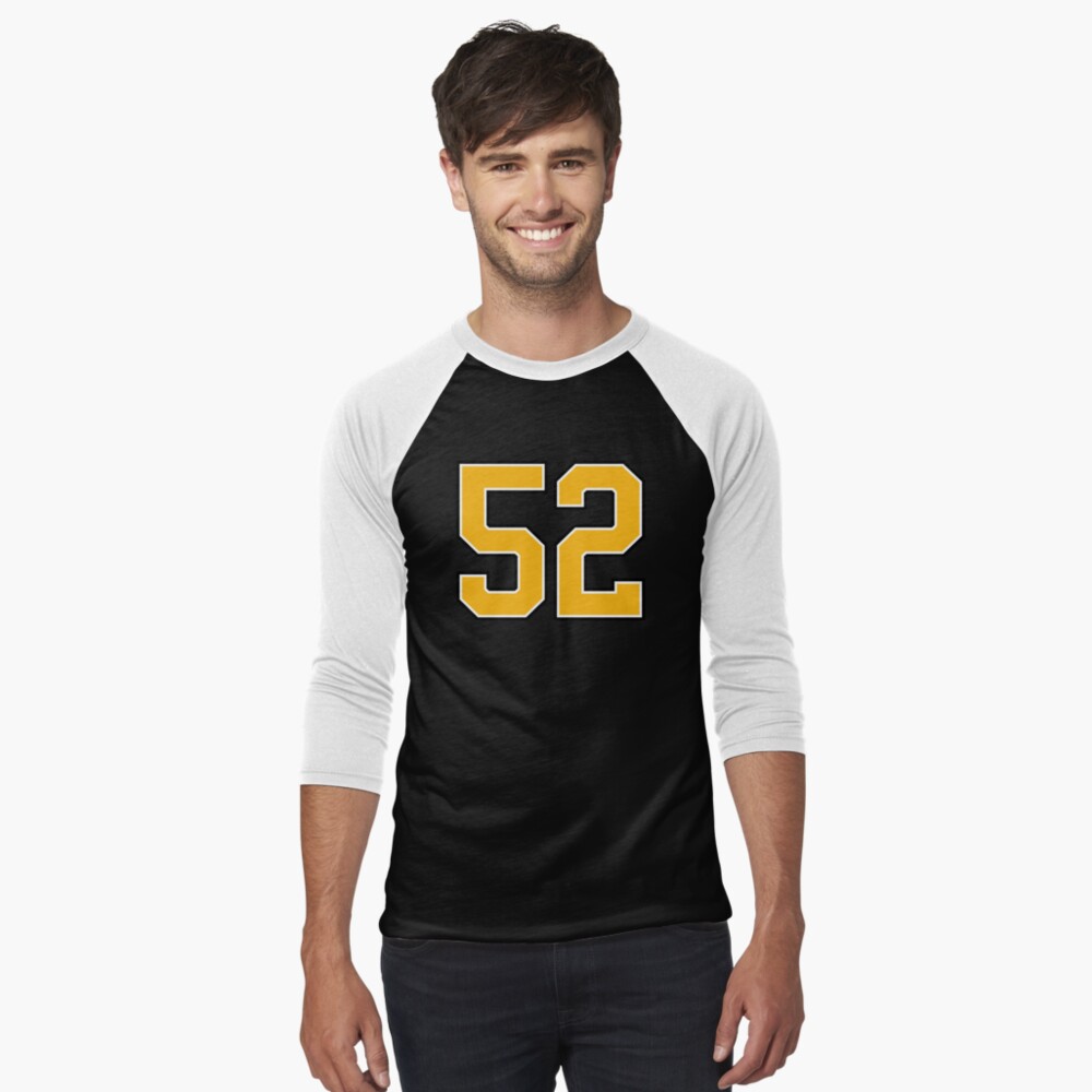 Number 52 lucky sports jersey fifty two Sticker for Sale by HeavyStyle