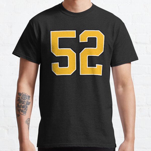 Number 52 lucky sports jersey fifty two Sticker for Sale by HeavyStyle