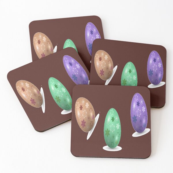 Item preview, Floral Easter eggs on brown designed and sold by tetibright.