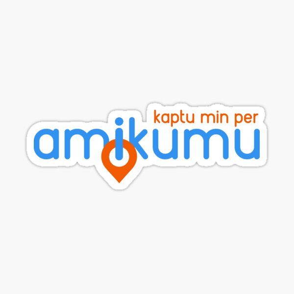 Kaptu min per Amikumu (blua) Sticker