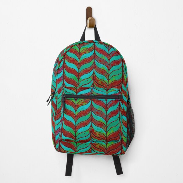 Item preview, Red and Teal - leaf wing pattern designed and sold by Kestrelle.