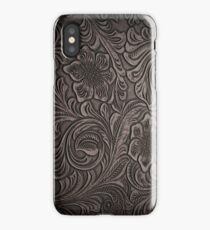 Distressed Smoky Tooled Leather iPhone Case