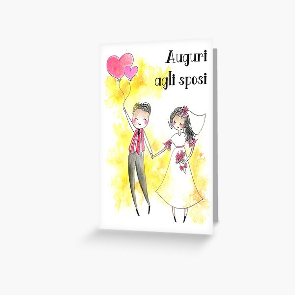 Item preview, Italian wedding card with bride and groom and Italian language  designed and sold by Pommallina.