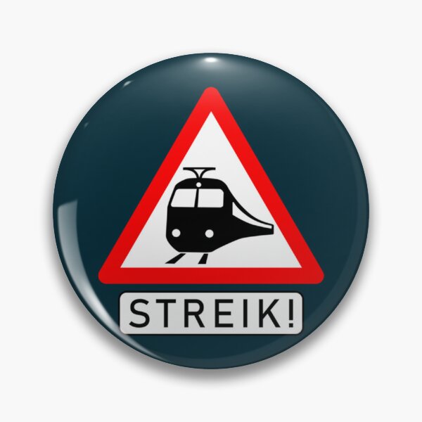 Item preview, Deutsche Oberleitungskreuzung „Streik“-Schild   designed and sold by WallArtyz.