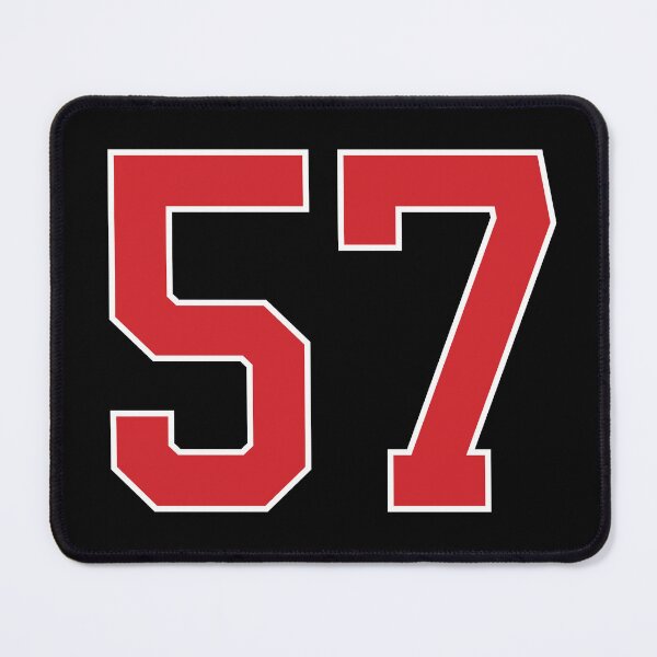 Item preview, Sports Number 57, red black color lucky sport fifty seven designed and sold by ArtIsParty.