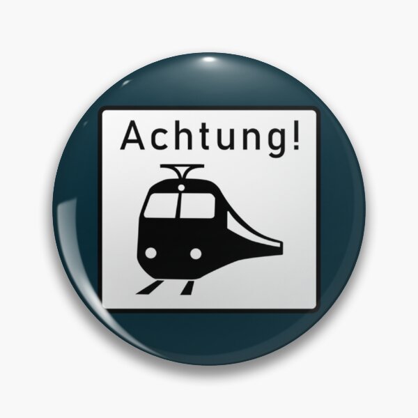 Item preview, Deutscher Bahnübergang „Achtung“-Schild   designed and sold by WallArtyz.