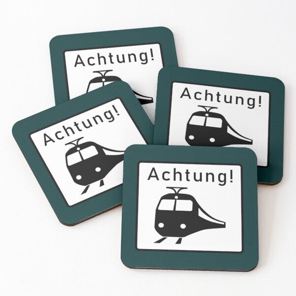 Item preview, Deutscher Bahnübergang „Achtung“-Schild   designed and sold by WallArtyz.