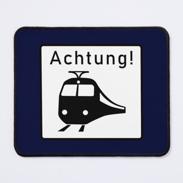 Item preview, Deutscher Bahnübergang „Achtung“-Schild   designed and sold by WallArtyz.