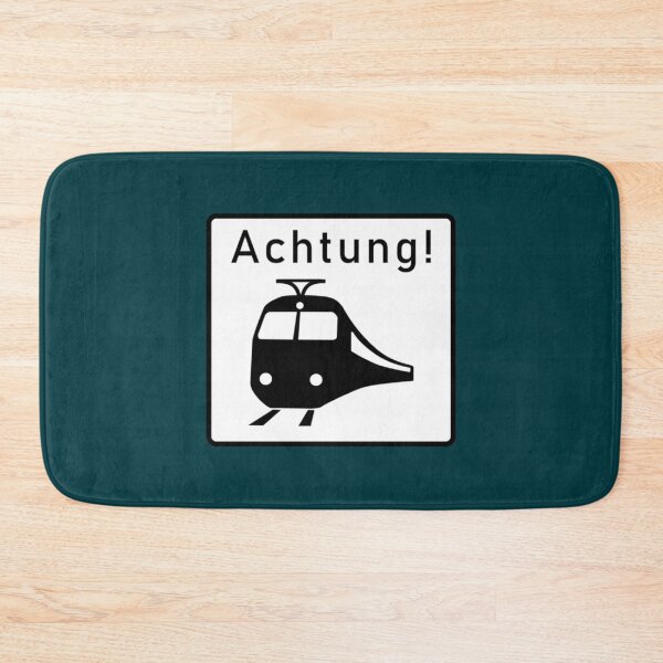 Item preview, Deutscher Bahnübergang „Achtung“-Schild   designed and sold by WallArtyz.