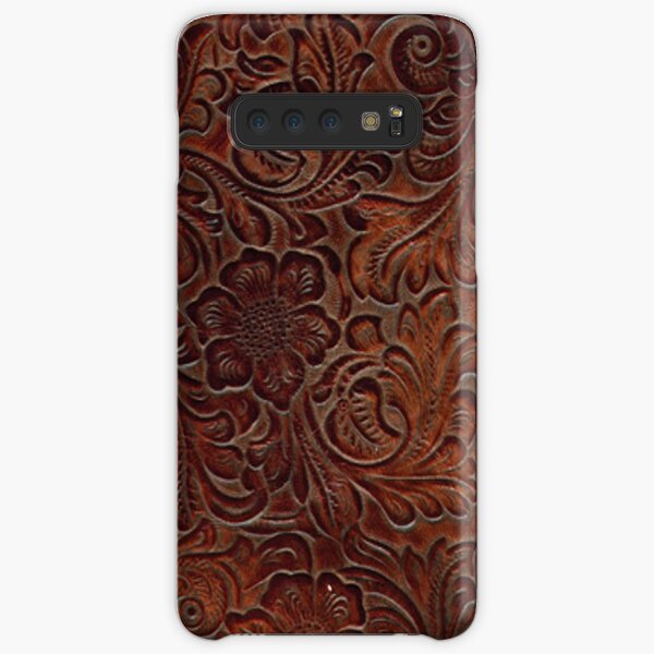 Burnished Rich Brown Tooled Leather Pattern Samsung Galaxy Snap Case
