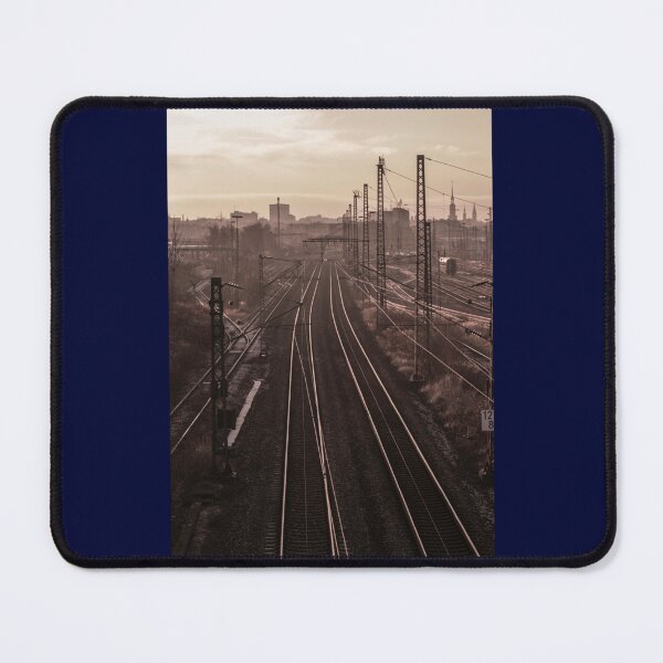 Item preview, Eisenbahn zur nebligen Metropole Premium Rundhals-Shirt designed and sold by WallArtyz.