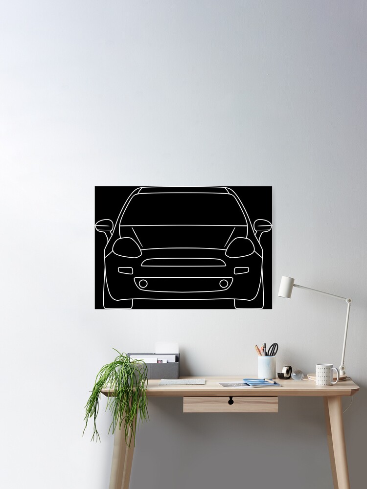 Fiat Punto third generation white lines Poster for Sale by EdimDesign