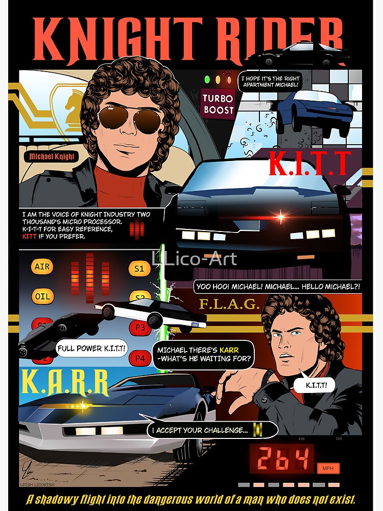 Knight Rider Poster (Coloured) Art Board Print for Sale by Leigh