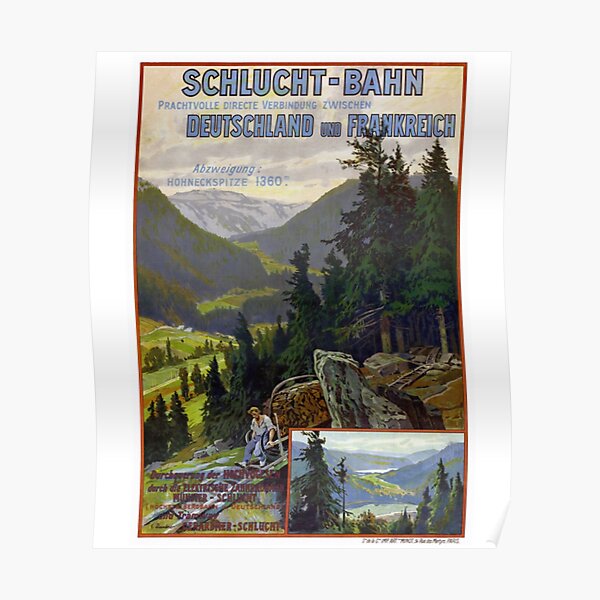 Frankreich Schlucht Bahn Vintage Reiseplakat restauriert Poster